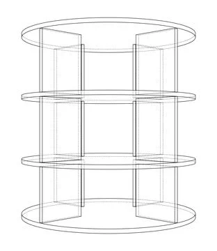 Empty showcase outline. 3d illustration 스톡 일러스트