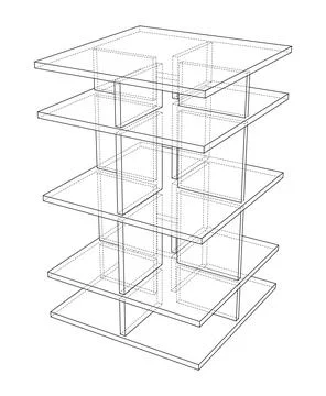 Empty showcase outline. 3d illustration 스톡 일러스트