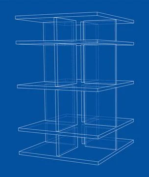 Empty showcase outline. 3d illustration 스톡 일러스트