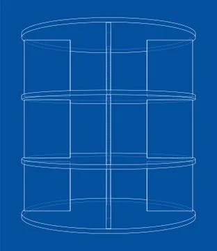 Empty showcase outline. Vector rendering of 3d 스톡 일러스트