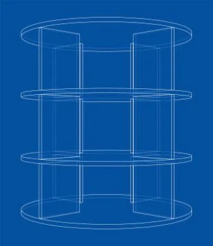 Empty showcase outline. Vector rendering of 3d Illustrazione stock