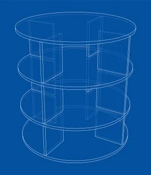 Empty showcase outline. Vector rendering of 3d Illustrazione stock