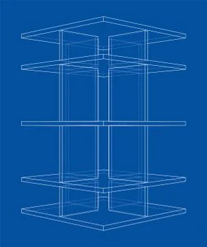 Empty showcase outline. Vector rendering of 3d Stock Illustration