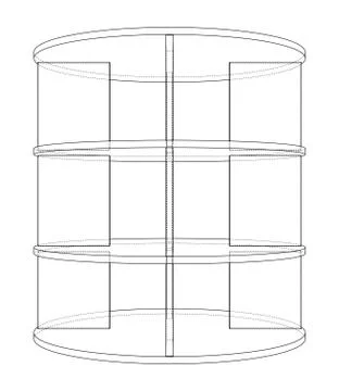 Empty showcase outline. Vector rendering of 3d Stock Illustration