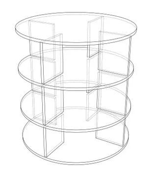 Empty showcase outline. Vector rendering of 3d Illustrazione stock