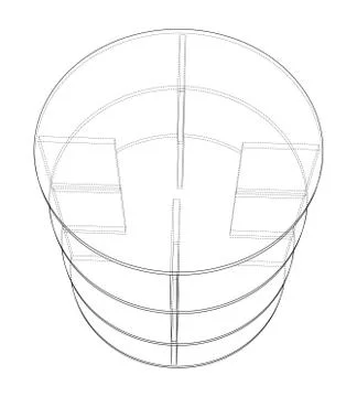 Empty showcase outline. Vector rendering of 3d Stock Illustration