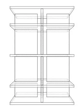 Empty showcase outline. Vector rendering of 3d Illustrazione stock