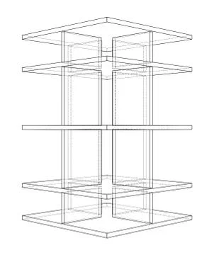 Empty showcase outline. Vector rendering of 3d Stock Illustration