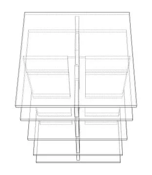 Empty showcase outline. Vector rendering of 3d Illustrazione stock