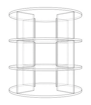 Empty showcase outline. Vector rendering of 3d Illustrazione stock