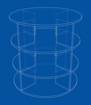Empty showcase outline. Vector rendering of 3d Illustrazione stock