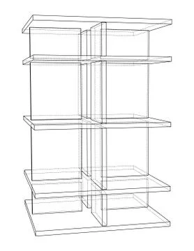 Empty showcase outline. Vector rendering of 3d Stockillustratie