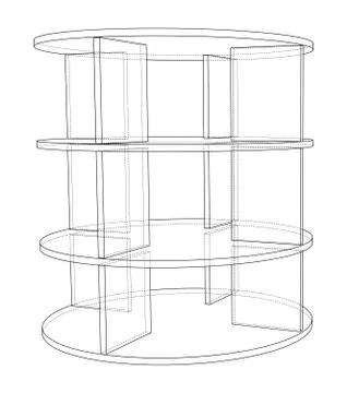Empty showcase outline. Vector rendering of 3d Stockillustratie