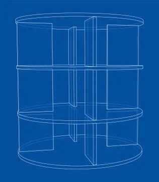 Empty showcase outline. Vector rendering of 3d Illustrazione stock