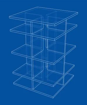 Empty showcase outline. Vector rendering of 3d Stock Illustration