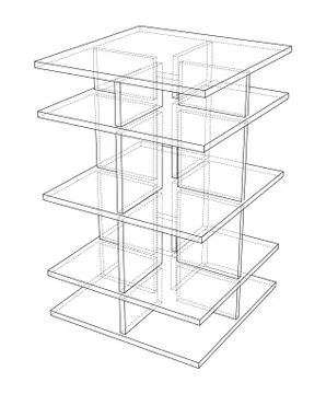 Empty showcase outline. Vector rendering of 3d Illustrazione stock