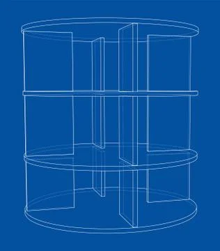 Empty showcase outline. Vector rendering of 3d Stock Illustration
