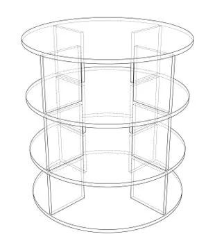 Empty showcase outline. Vector rendering of 3d Stock Illustration