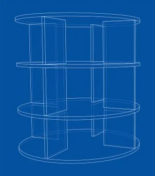 Empty showcase outline. Vector rendering of 3d Illustrazione stock