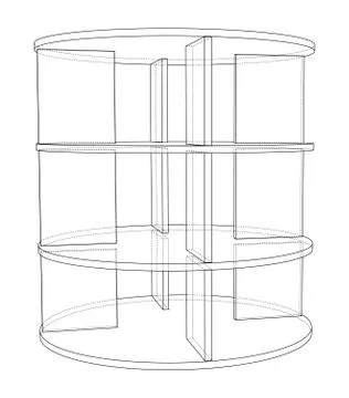 Empty showcase outline. Vector rendering of 3d 스톡 일러스트