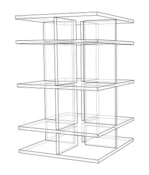Empty showcase outline. Vector rendering of 3d 스톡 일러스트