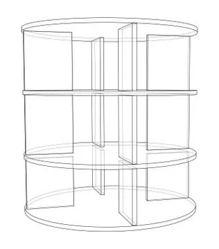 Empty showcase outline. Vector rendering of 3d Illustrazione stock