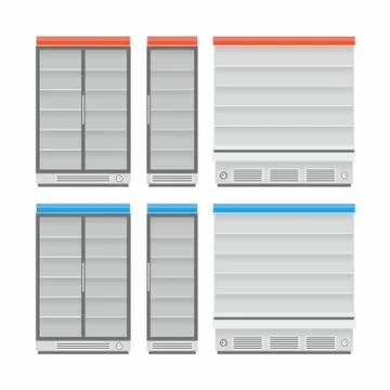 Empty Showcase Refrigerator Stock Illustration