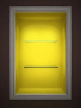 Empty showcase of a shop in the evening light 3 Stock Illustration