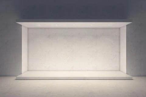 Empty showcase of a shop in the evening light Stock Illustration