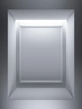 Empty showcase with white poster 库存插图