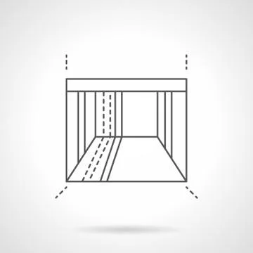 Empty showroom flat line vector icon Stock Illustration