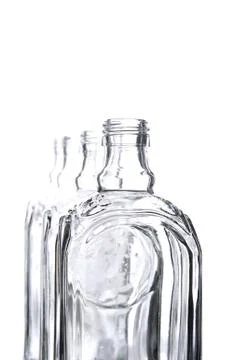 Empty shtof for vodka closeup Stock Photos