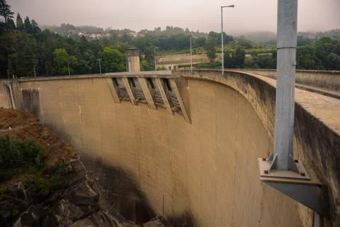 Empty side of damn of Canicada, in Geres Stock Photos