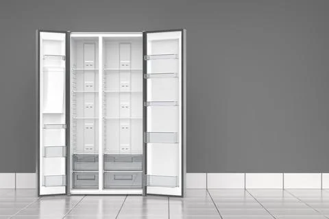 Empty side-by-side refrigerator Stock Illustration