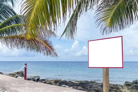 Empty sign on beach Empty sign on Bahamas beach Copyright: xZoonar.com/Mar... Foto stock