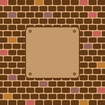 Empty sign on brick wall Stock Illustration