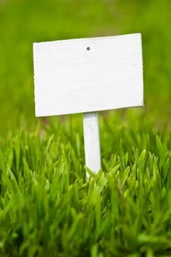 Empty sign on green grass Stock Photos