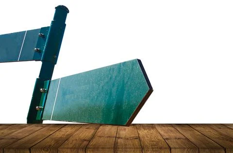 Empty sign pointers with a space for text. pointers on a wooden pole. Stock Photos