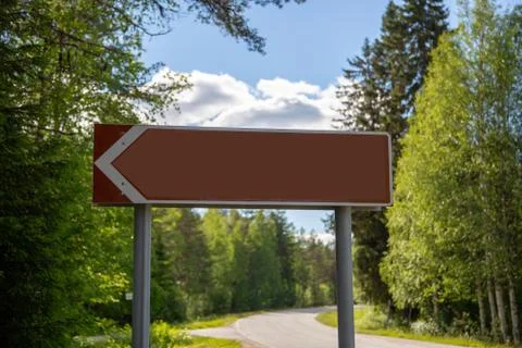 Empty sign on the side of the road Foto stock