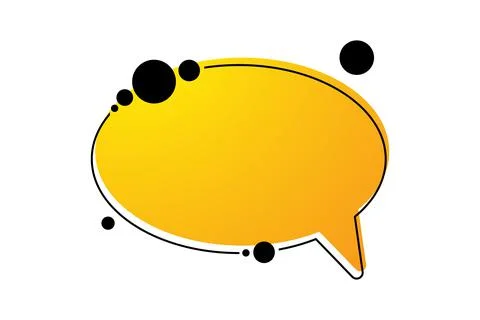 Empty sign speech bubble in memphis style. Modern yellow sign vector Illustrazione stock