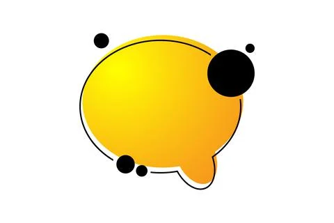 Empty sign speech bubble in memphis style. Modern yellow sign vector  库存插图