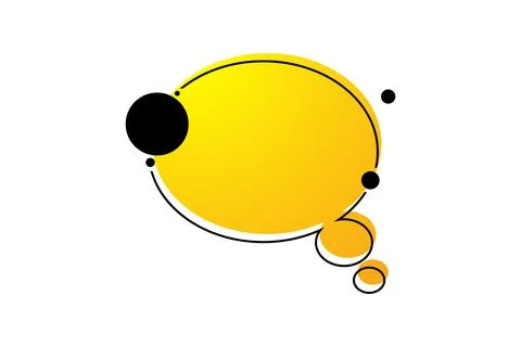 Empty sign speech bubble in memphis style. Modern yellow sign vector  Illustrazione stock