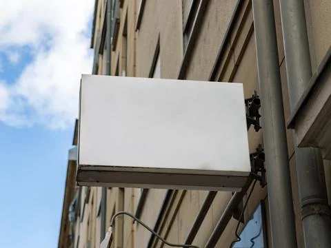 Empty Sign Template on a Facade of a Business Stock Photos