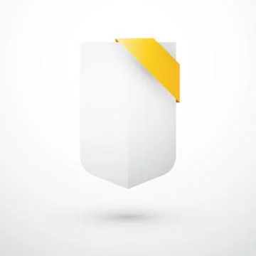 Empty sign with yellow banner label Illustrazione stock