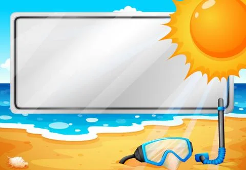 An empty signage at the beach Stock Illustration