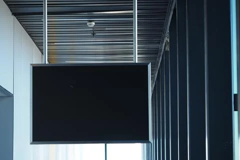 Empty signboard in modern building interior Stock Photos