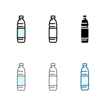 Empty simplified water plastic bottle color icon vector Stock Illustration