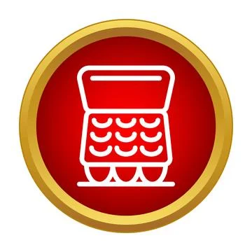Empty six egg carton packaging in red circle Illustrazione stock