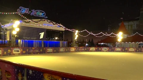 Empty skating rink on Red Square Stock Footage 83486608