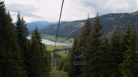Empty ski lift in the Austrian Alps Video stock 126212441
